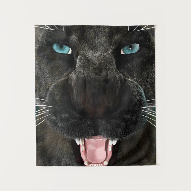 Big Cat Black Panther Tapestry (Front)