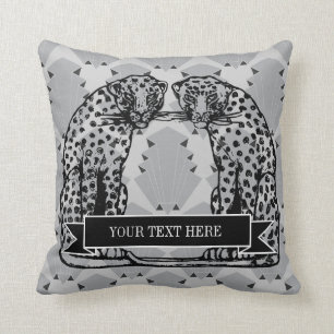 Big Cat Cheetah Art Deco Hollywood Regency Style Cushion