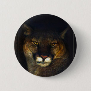 Big Cat Cougar Mountain Lion Art Design 6 Cm Round Badge