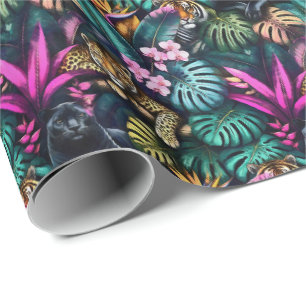 Big Cat Dreams Seamless Surface Pattern Wrapping Paper