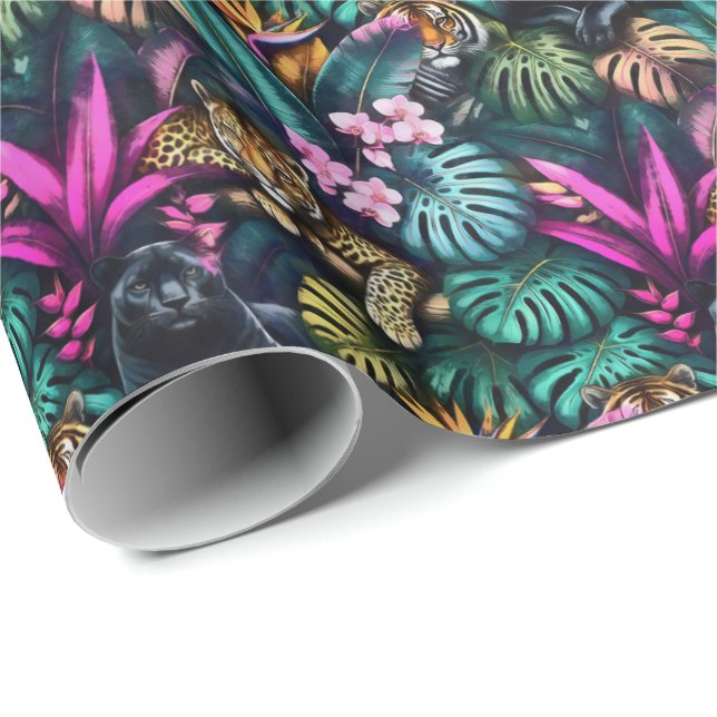 Big Cat Dreams Seamless Surface Pattern Wrapping Paper (Roll Corner)