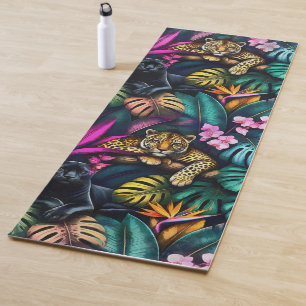 Big Cat Dreams Seamless Surface Pattern Yoga Mat