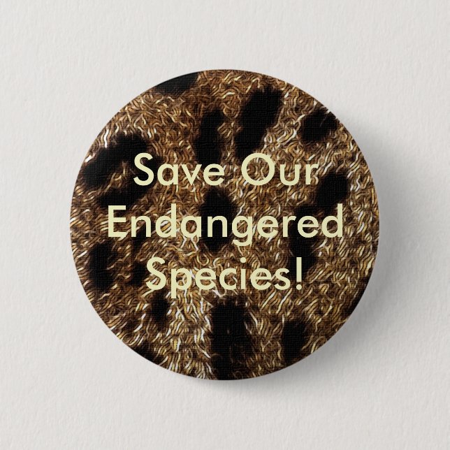 BIG CAT Endangered Species Series 6 Cm Round Badge (Front)
