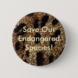 BIG CAT Endangered Species Series 6 Cm Round Badge