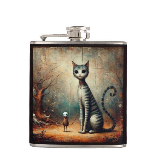 Big cat hip flask (Front)