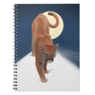 Big Cat In The Winter Snow - Mountain Lion Notebook