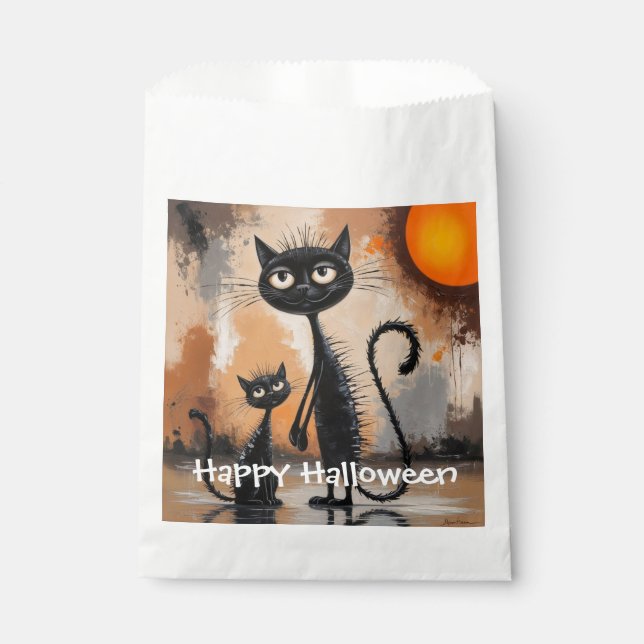 Big Cat Little Cat Halloween Favour Bag (Front)