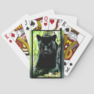 Big Cat Models: Green Eyed Black Panther Playing Cards