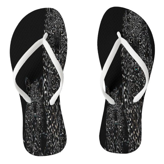 Big Cat Models: Magnified Snow Leopard & Cub 01-03 Thongs (Footbed)