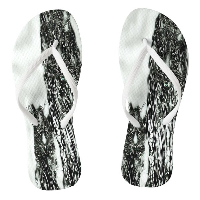 Big Cat Models: Magnified Snow Leopard & Cub 01-04 Thongs (Footbed)