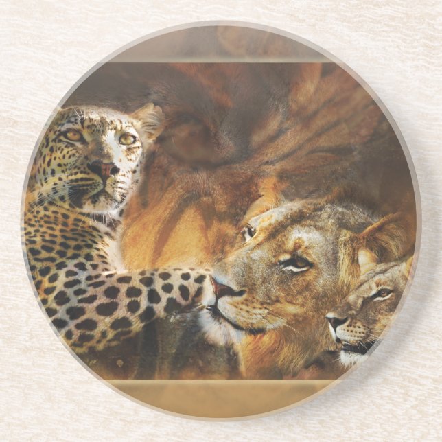 Big cat predator drinks coaster (Front)