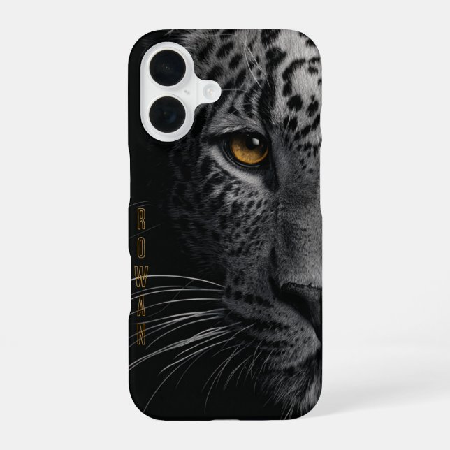 Big Cat’s Amber Eye – Customisable iPhone 16 Case (Back)