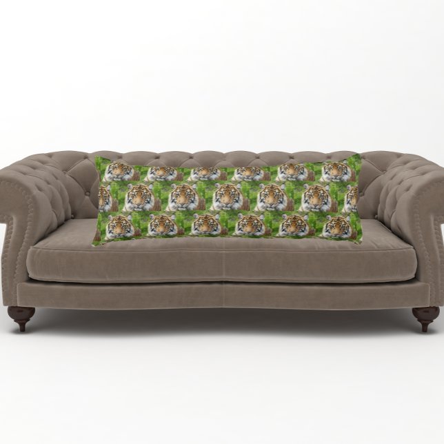 Big Cat Tiger Photo Pattern Body Pillow (In Situ)