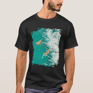 Big Cat Tiger Surf On The Beach T-Shirt