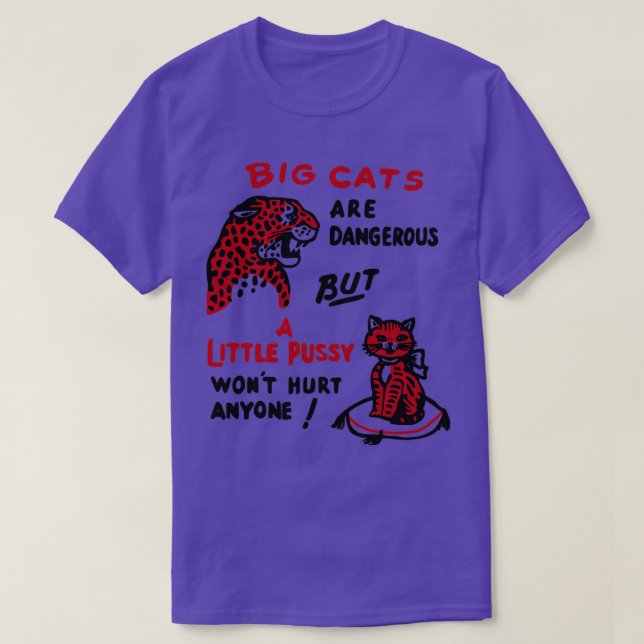 Big Cats Are Dangerous But a Little Pussy Wont Hur T-Shirt (Design Front)