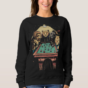 Big Cats Playing Pool Billiard 8 Ball Animal Sweatshirt