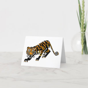 Big cats- TIGER-  Endangered animal graphic Thank You Card