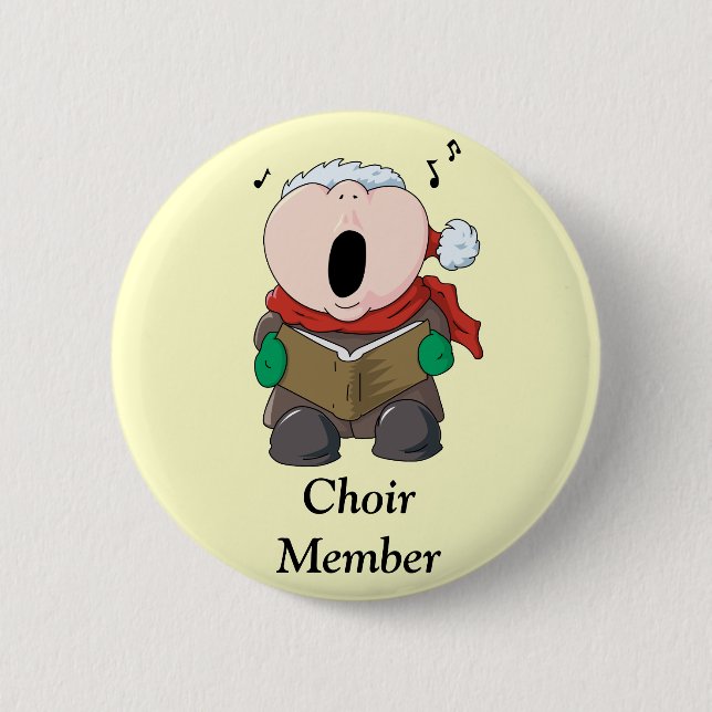Big Cheeks Caroler 6 Cm Round Badge (Front)