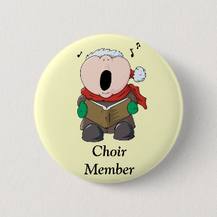 Big Cheeks Caroler 6 Cm Round Badge