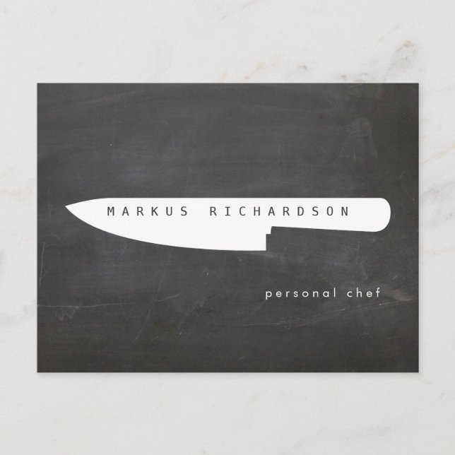 Big Chef Knife Logo 2 Chef, Catering Postcard (Front)