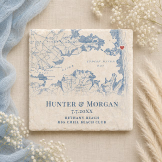 Big Chill Beach Club Wedding Favour Bethany Beach Stone Coaster