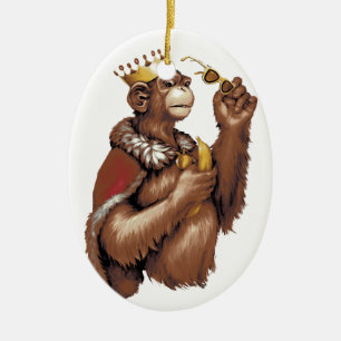 Big Chimpin' Ceramic Ornament
