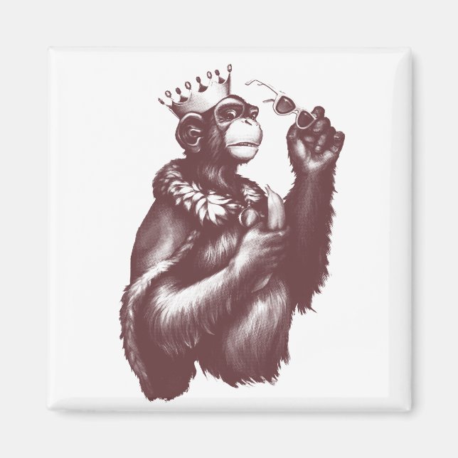Big Chimpin' (Monochrome) Magnet (Front)