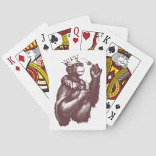 Big Chimpin' (Monochrome) Playing Cards