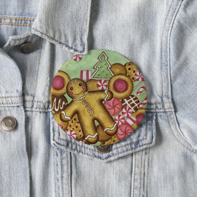 Big Christmas Gingerbread Button (In Situ)