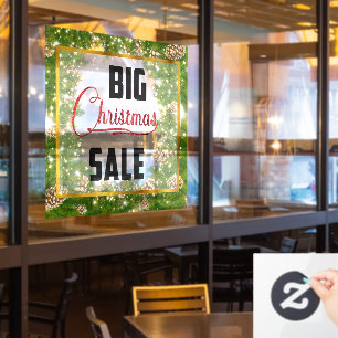 Big Christmas Holiday Sale Pinecone Window Cling