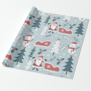 BIG Christmas Santa Claus Pattern Wrapping Paper