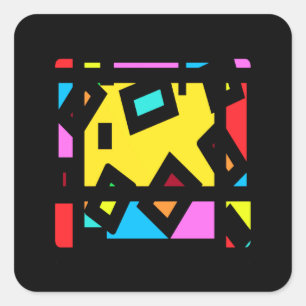 BIG CHUNKY ART COLORS SOLID SQUARE STICKER