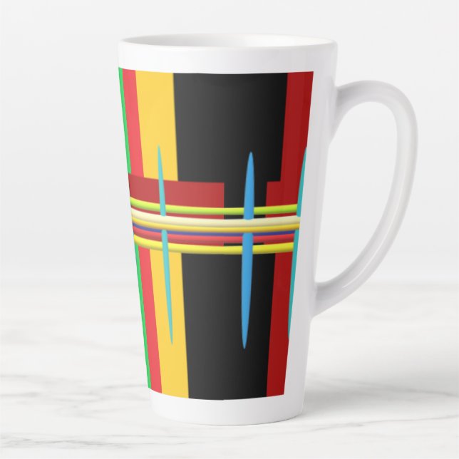 Big chunky coloured modern art latte mug (Right)