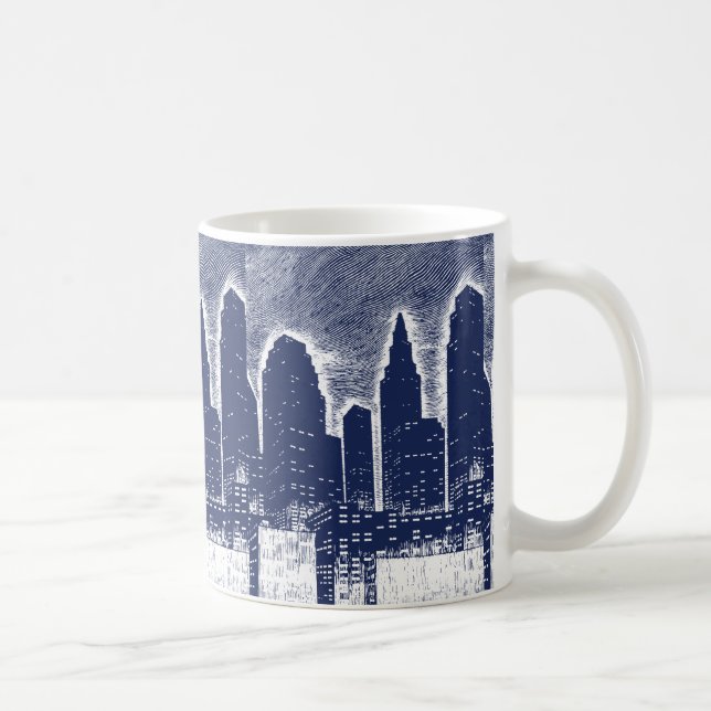 Big City Night Lights cityscape skyline Coffee Mug (Right)
