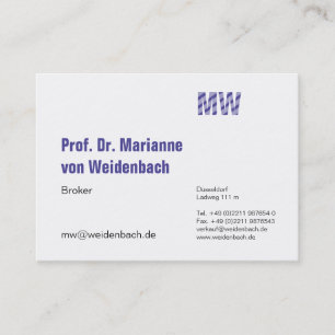 big, clear, a statement business card