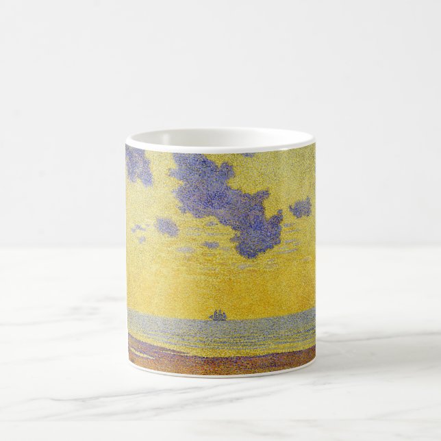 Big Clouds (Yellow Sky) (Elegant Landscape) Coffee Mug (Center)