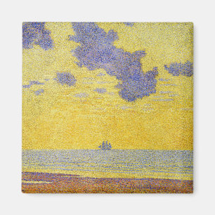 Big Clouds (Yellow Sky) (Elegant Landscape) Magnet