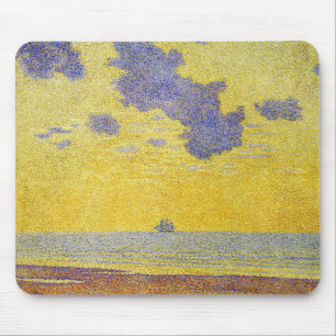 Big Clouds (Yellow Sky) (Elegant Landscape) Mouse Pad