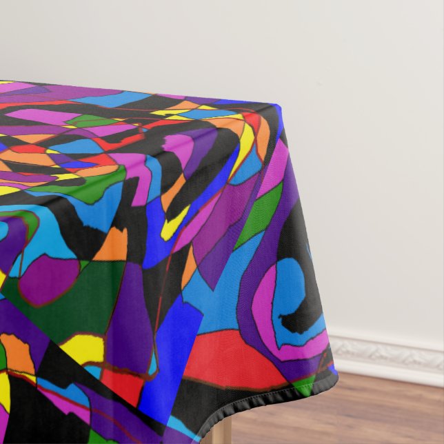 Big colors big style mosaic patterned tablecloth (In Situ)