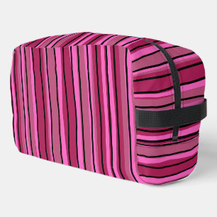 Big Colour Pop Hot Pink and Black Stripes Cosmetic Dopp Kit