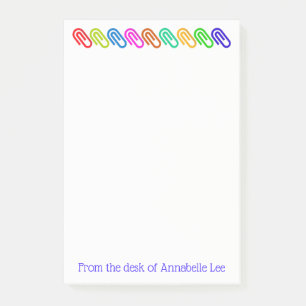 Big Coloured Paperclips Personalise Post-it Notes