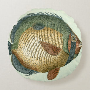 Big Colourful Fish Round Cushion