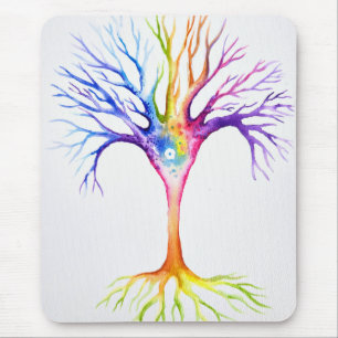 Big colourful neuronal tree mouse pad