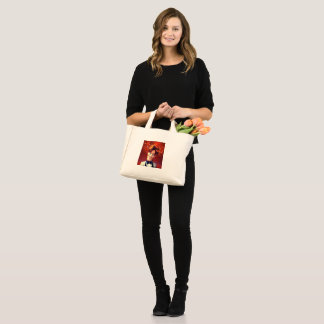 Big Colourful Stars on a Shiny Red Background - Mini Tote Bag