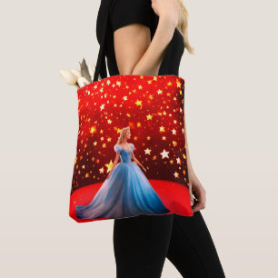 Big Colourful Stars on a Shiny Red Background -  Tote Bag