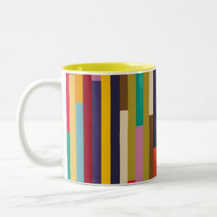 Big Colourful Stripes  Two-Tone Coffee Mug