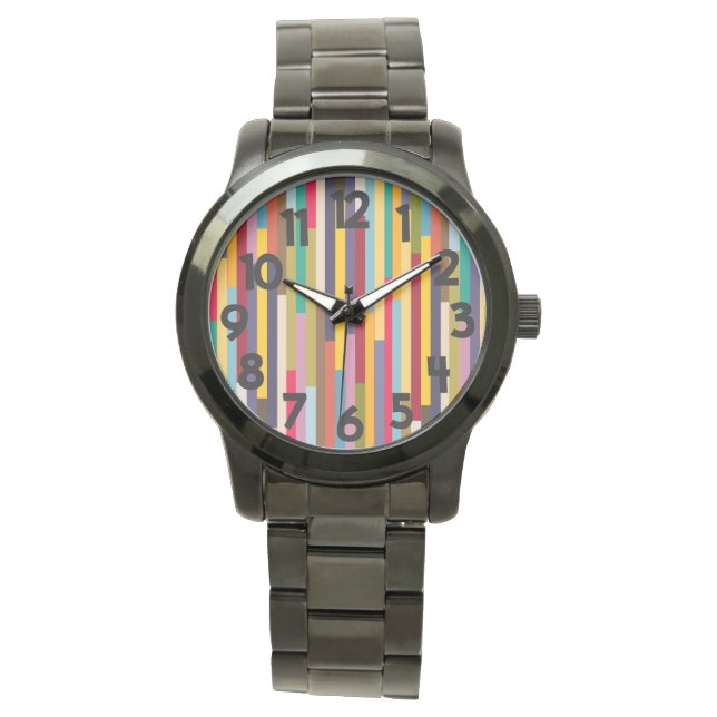 Big Colourful Stripes  Watch (Front)