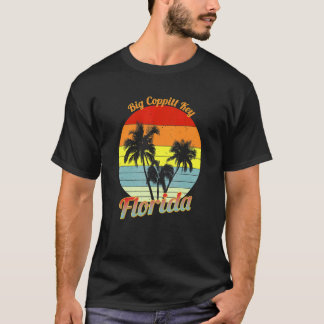 Big Coppitt Key Florida Retro Tropical Palm Trees  T-Shirt