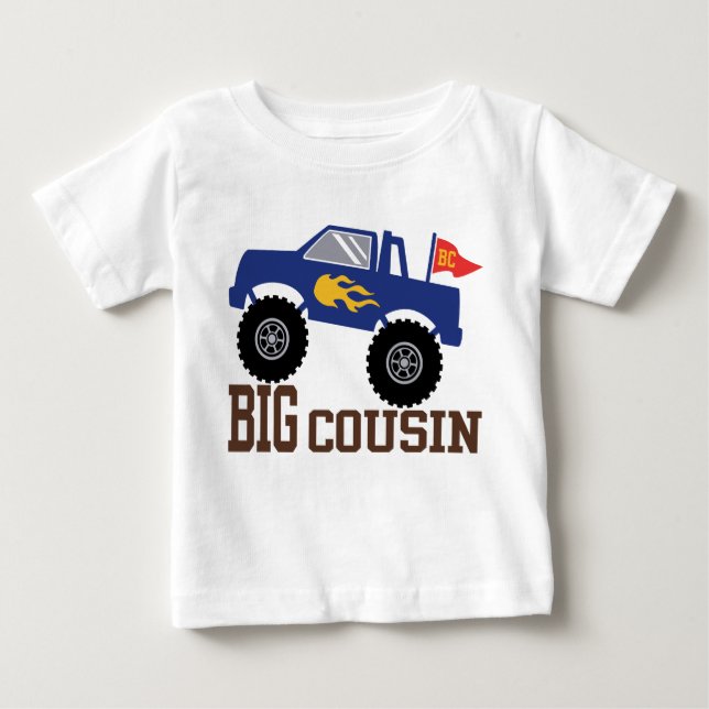 Big Cousin Monster Truck Baby T-Shirt (Front)