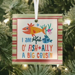 big cousin O-FISH ally a big cousin Christmas Glass Tree Decoration